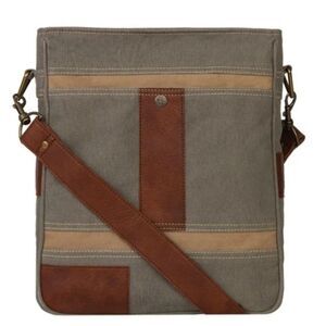 Mona B Messenger Bag. Rustic. Canvas. Leather